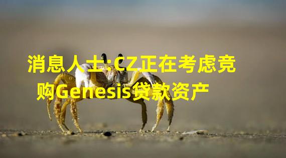 消息人士:CZ正在考虑竞购Genesis贷款资产