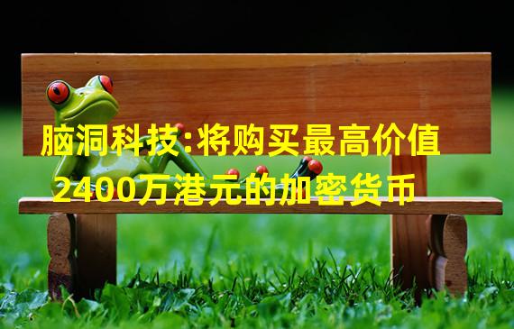 脑洞科技:将购买最高价值2400万港元的加密货币