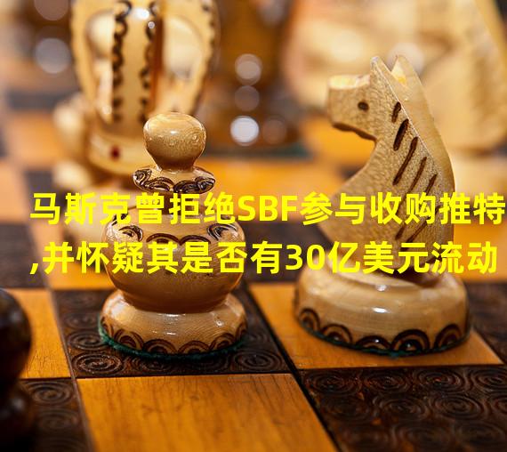 马斯克曾拒绝SBF参与收购推特,并怀疑其是否有30亿美元流动资金