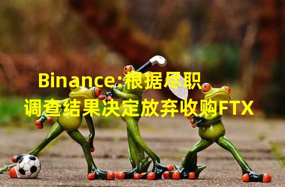 Binance:根据尽职调查结果决定放弃收购FTX