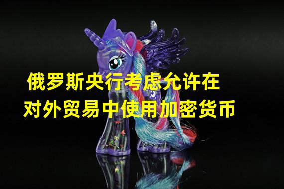 俄罗斯央行考虑允许在对外贸易中使用加密货币