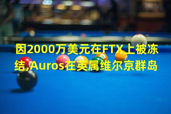 因2000万美元在FTX上被冻结,Auros在英属维尔京群岛申请破产保护