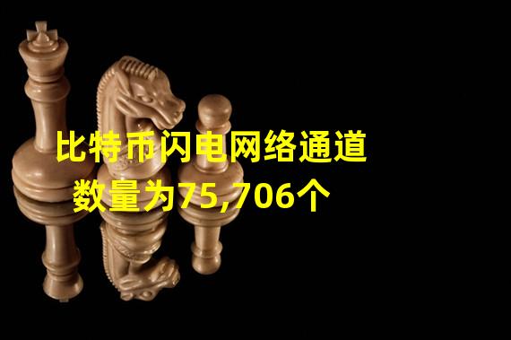 比特币闪电网络通道数量为75,706个