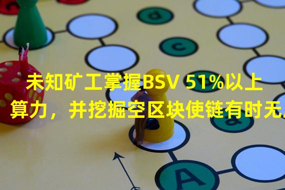 未知矿工掌握BSV 51%以上算力，并挖掘空区块使链有时无用