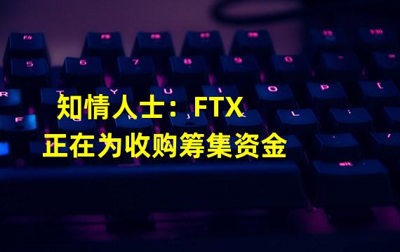 知情人士：FTX正在为收购筹集资金