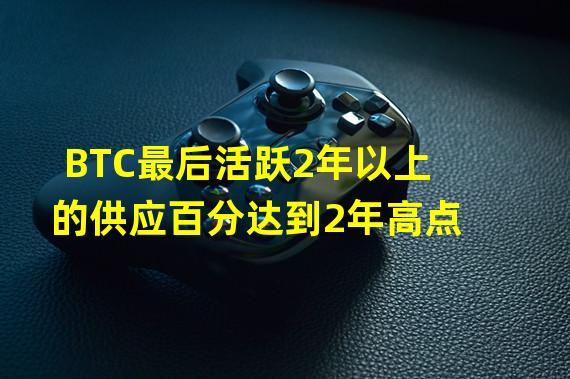 BTC最后活跃2年以上的供应百分达到2年高点