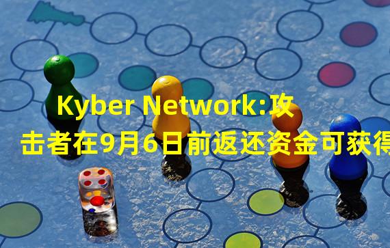 Kyber Network:攻击者在9月6日前返还资金可获得15%漏洞赏金,否则将采取下一步行动