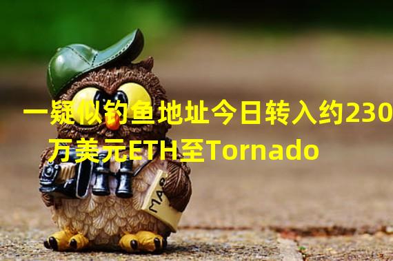 一疑似钓鱼地址今日转入约230万美元ETH至Tornado Cash