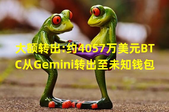 大额转出:约4057万美元BTC从Gemini转出至未知钱包