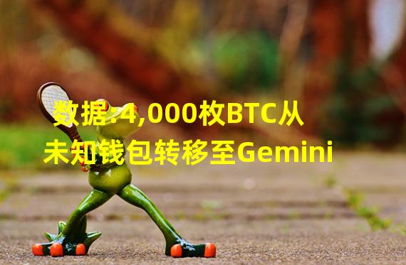 数据:4,000枚BTC从未知钱包转移至Gemini