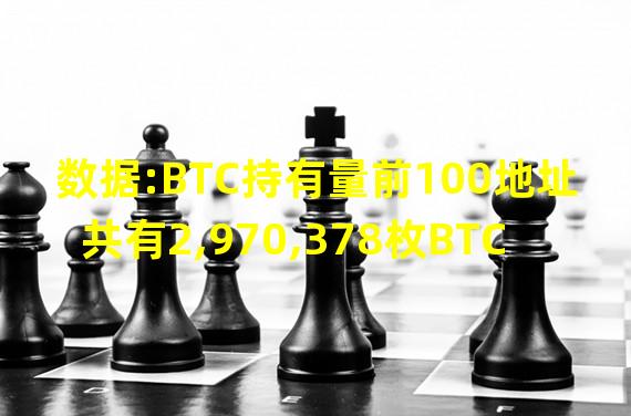 数据:BTC持有量前100地址共有2,970,378枚BTC