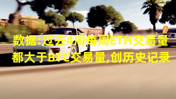 数据:过去4周每周ETH交易量都大于BTC交易量,创历史记录