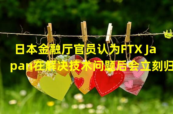 日本金融厅官员认为FTX Japan在解决技术问题后会立刻归还用户资金