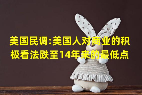 美国民调:美国人对商业的积极看法跌至14年来的最低点